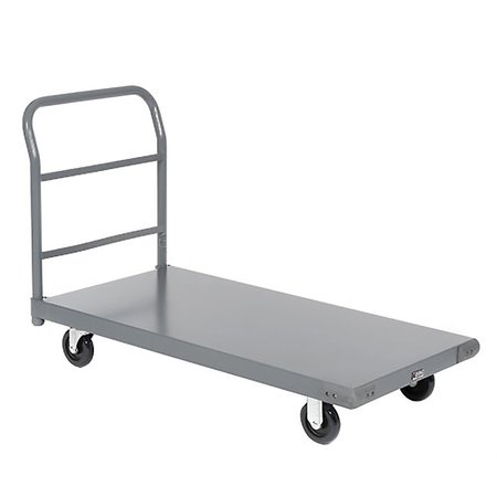 GLOBAL INDUSTRIAL Platform Truck w/Steel Deck, 5 Polyurethane Casters, 60 x 30, 1000 Lb. Capacity 952108